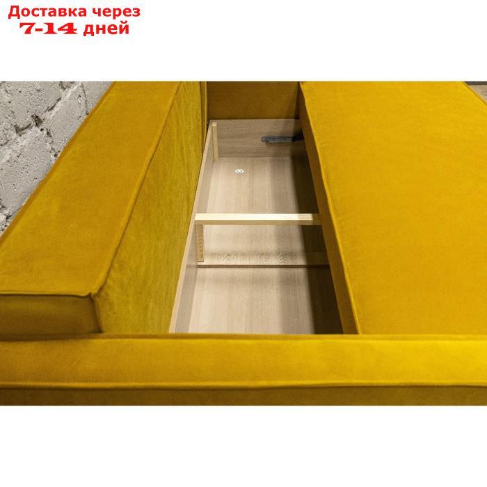 Прямой диван "Лофт 2", механизм еврокнижка, независимый пружинный блок, цвет горчичный - фото 4 - id-p227025421