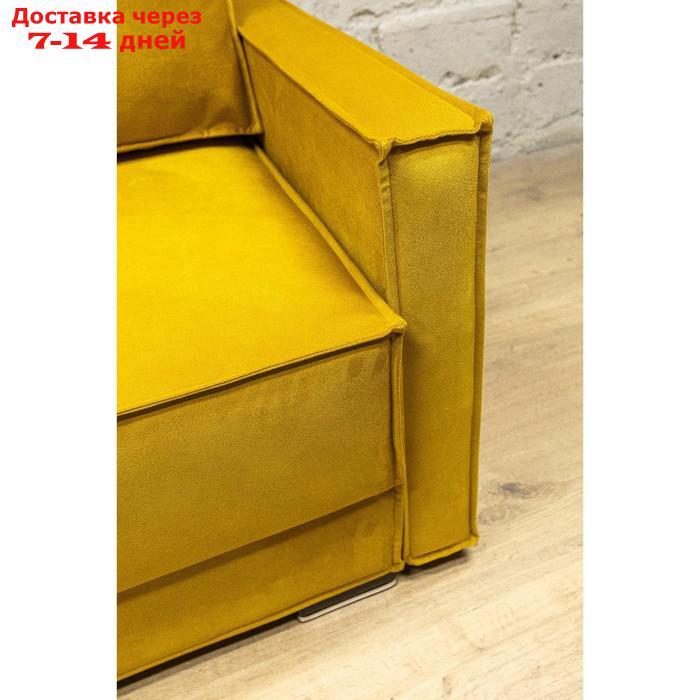 Прямой диван "Лофт 2", механизм еврокнижка, независимый пружинный блок, цвет горчичный - фото 6 - id-p227025421