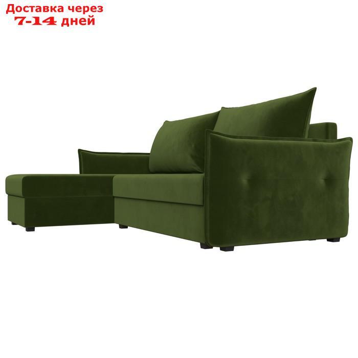 Угловой диван "Лига 004", механизм еврокнижка, левый угол, микровельвет, цвет зелёный - фото 4 - id-p227032776