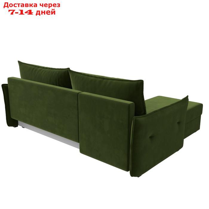Угловой диван "Лига 004", механизм еврокнижка, левый угол, микровельвет, цвет зелёный - фото 7 - id-p227032776