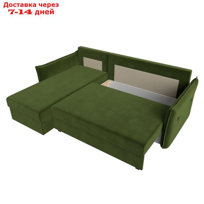 Угловой диван "Лига 004", механизм еврокнижка, левый угол, микровельвет, цвет зелёный - фото 8 - id-p227032776