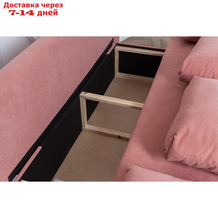 Диван-кровать "Токио", механизм еврокнижка, велюр, цвет розовый - фото 3 - id-p227045290