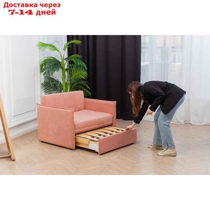 Диван-кровать "Марсель", механизм выкатной, велюр, цвет розовый - фото 5 - id-p227045292