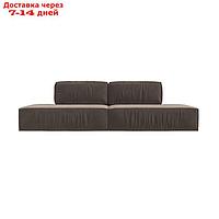 Прямой диван "Прага лофт", механизм еврокнижка, велюр, цвет коричневый