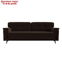 Прямой диван "Оксфорд", механизм пантограф, микровельвет, цвет коричневый