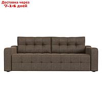 Прямой диван "Лиссабон", механизм еврокнижка, рогожка, цвет коричневый