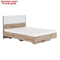 Кровать с мягким элементом "Николь №1.2", 140×200 см, без основания, белый/дуб альпийский