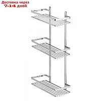 Полка в ванную прямая ES065 3 яруса, 25х12х46 см, хром