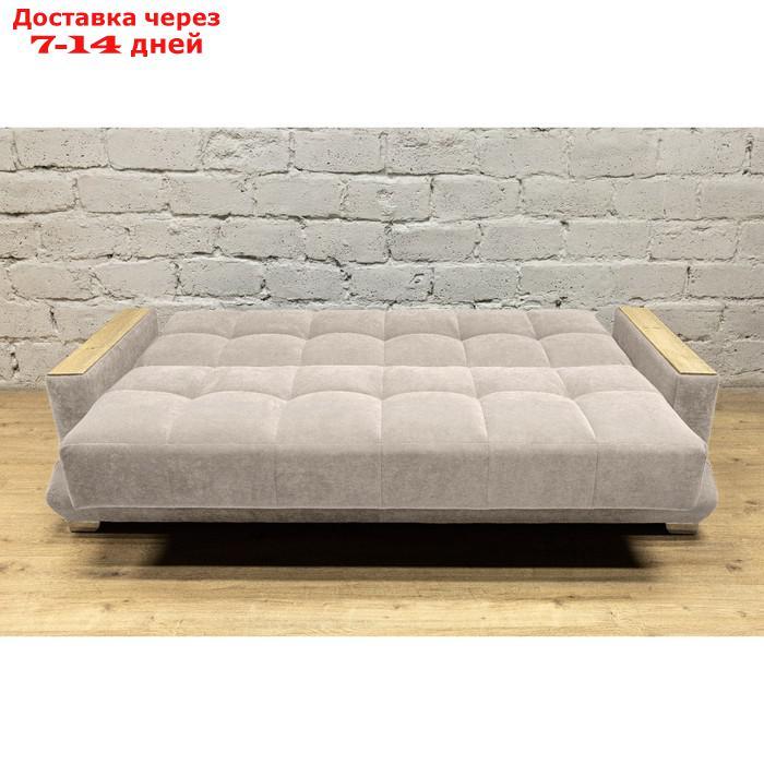 Прямой диван "Прайм 5", механизм книжка, НПБ, цвет светло-серый / МДФ светлый - фото 2 - id-p227025464