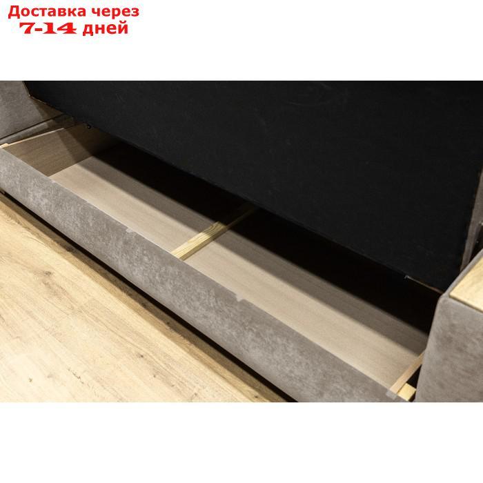 Прямой диван "Прайм 5", механизм книжка, НПБ, цвет светло-серый / МДФ светлый - фото 3 - id-p227025464