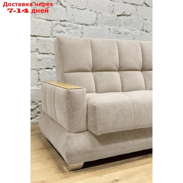 Прямой диван "Прайм 5", механизм книжка, НПБ, цвет светло-серый / МДФ светлый - фото 4 - id-p227025464