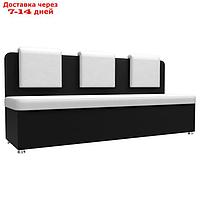 Кухонный диван "Маккон", 3-х местный, экокожа, цвет белый / чёрный