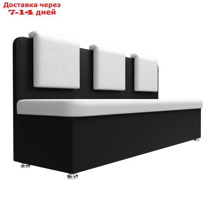 Кухонный диван "Маккон", 3-х местный, экокожа, цвет белый / чёрный - фото 4 - id-p227032790