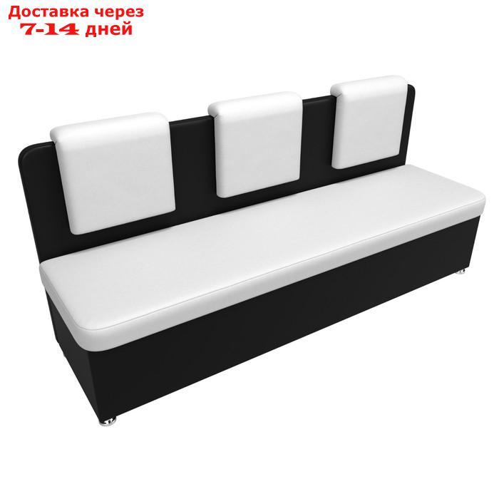 Кухонный диван "Маккон", 3-х местный, экокожа, цвет белый / чёрный - фото 5 - id-p227032790