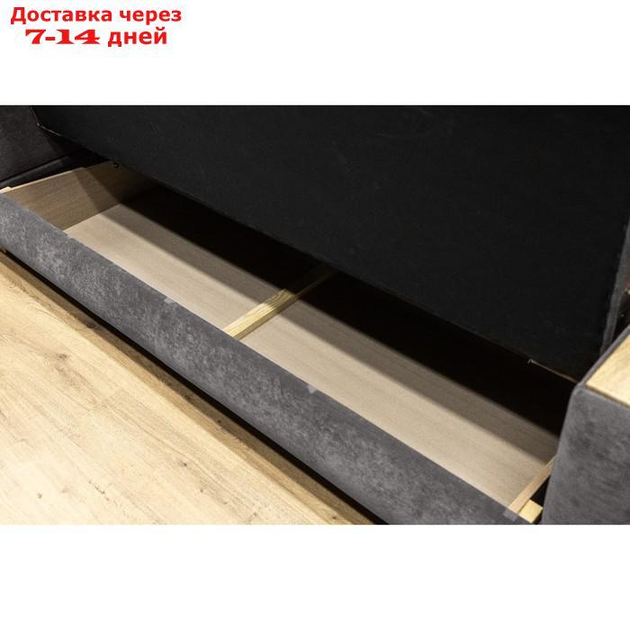 Прямой диван "Прайм 5", механизм книжка, НПБ, цвет серый / МДФ светлый - фото 3 - id-p227025477