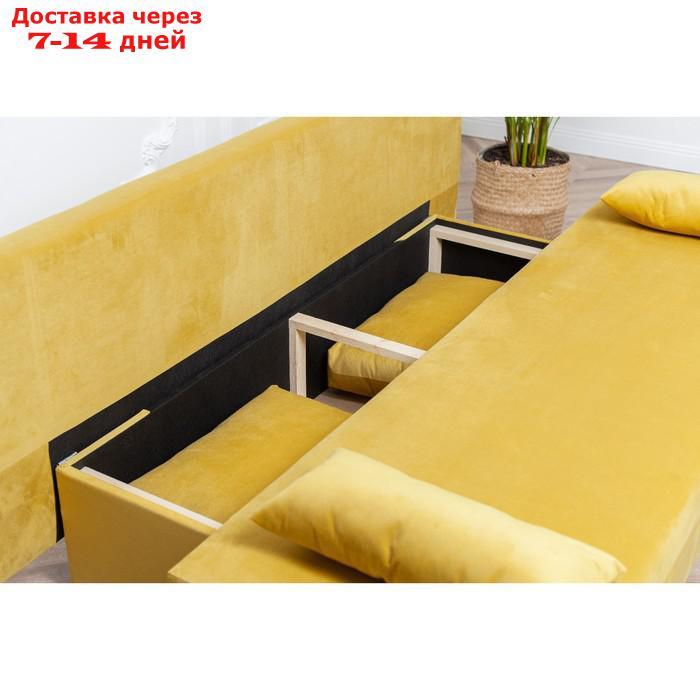 Диван-кровать "Токио", механизм еврокнижка, велюр, цвет горчичный - фото 3 - id-p227045322