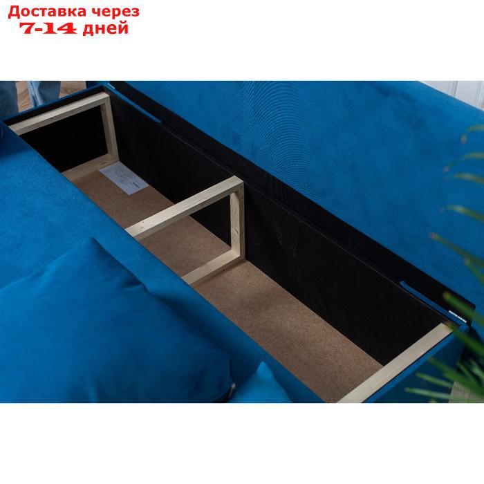 Диван-кровать "Токио", механизм еврокнижка, велюр, цвет синий - фото 3 - id-p227045323