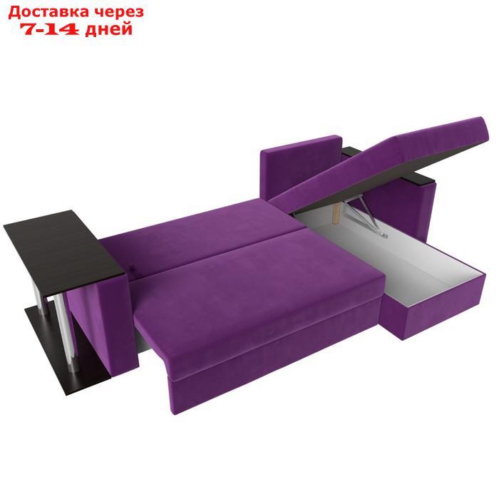 Угловой диван "Атланта лайт", правый угол, механизм еврокнижка, микровельвет, фиолетовый - фото 8 - id-p227045331