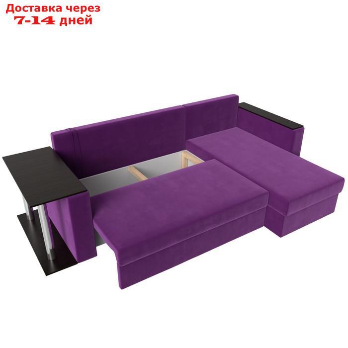 Угловой диван "Атланта лайт", правый угол, механизм еврокнижка, микровельвет, фиолетовый - фото 9 - id-p227045331