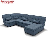 П-образный диван "Калифорния 4", механизм пума, угол левый, велюр, цвет гелекси лайт 022