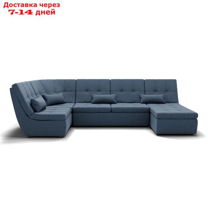 П-образный диван "Калифорния 4", механизм пума, угол левый, велюр, цвет гелекси лайт 022 - фото 2 - id-p227064658