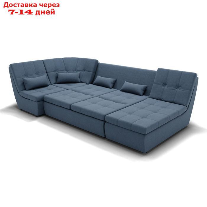 П-образный диван "Калифорния 4", механизм пума, угол левый, велюр, цвет гелекси лайт 022 - фото 3 - id-p227064658