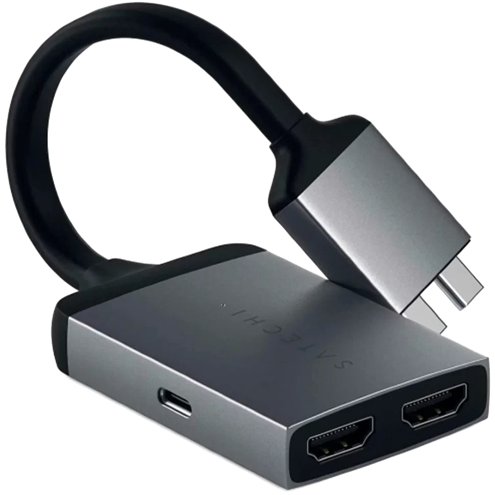 Адаптер Satechi Type-C Dual HDMI для MacBook Серый - фото 1 - id-p226740773