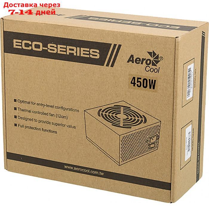 Блок питания Aerocool ATX 450W ECO-450 (24+4pin) 120mm fan 2xSATA RTL - фото 5 - id-p227039914
