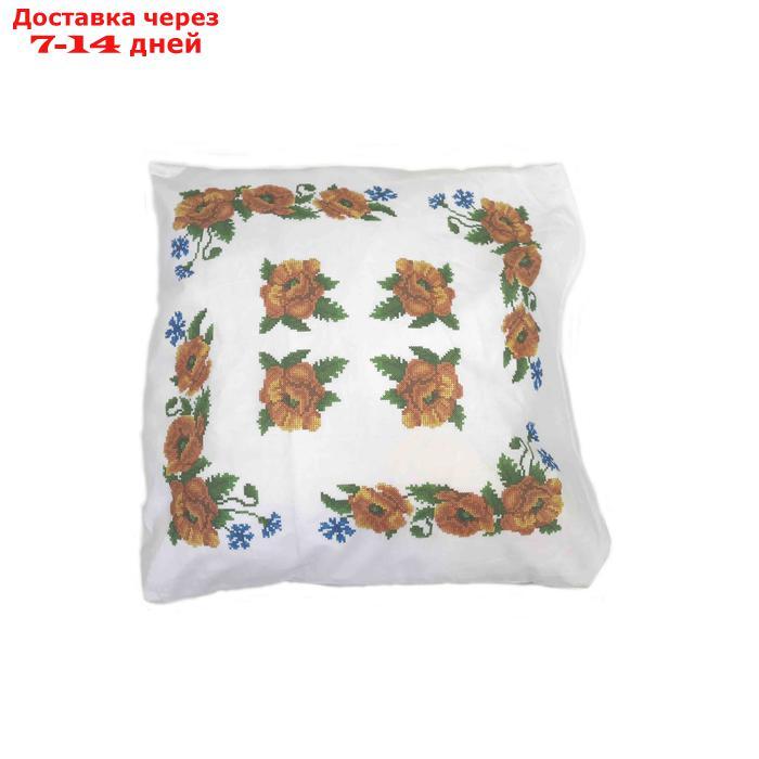 Набор для вышивки крестом наволочки на подушку "Маки", бязь - фото 1 - id-p227041635