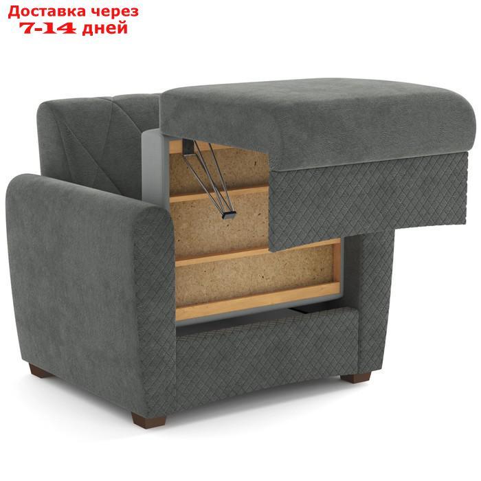 Кресло-кровать "Эдвин", велюр, цвет прага дым - фото 2 - id-p227064691