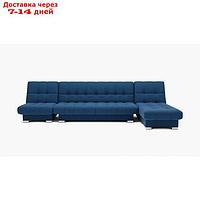 Угловой модульный диван "Хьюстон 3", меканизм книжка, ППУ, велюр, цвет гелекси лайт 014