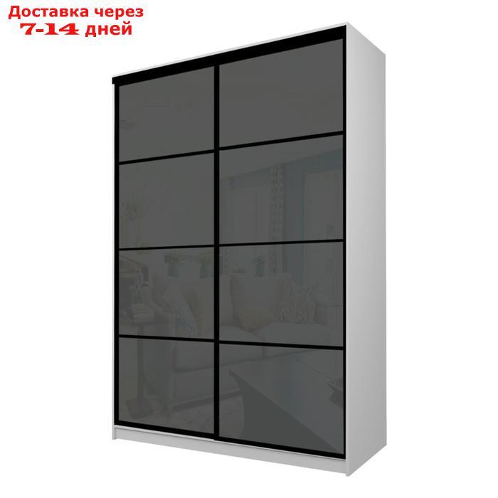 Шкаф-купе 2-х дверный Max 22, 1800×600×2300 мм, цвет серый шагрень / стекло тёмно-серое - фото 1 - id-p227025562