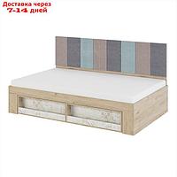 Кровать с мягким элементом "Алиса №2.2", 1200×2000 мм, цвет гикори джексон/спринт