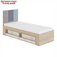 Кровать с мягким элементом "Алиса №1.1", 800×2000 мм, цвет гикори джексон/спринт