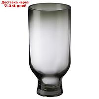 Декоративная ваза из цветного стекла, 12×12×25 см, цвет серый