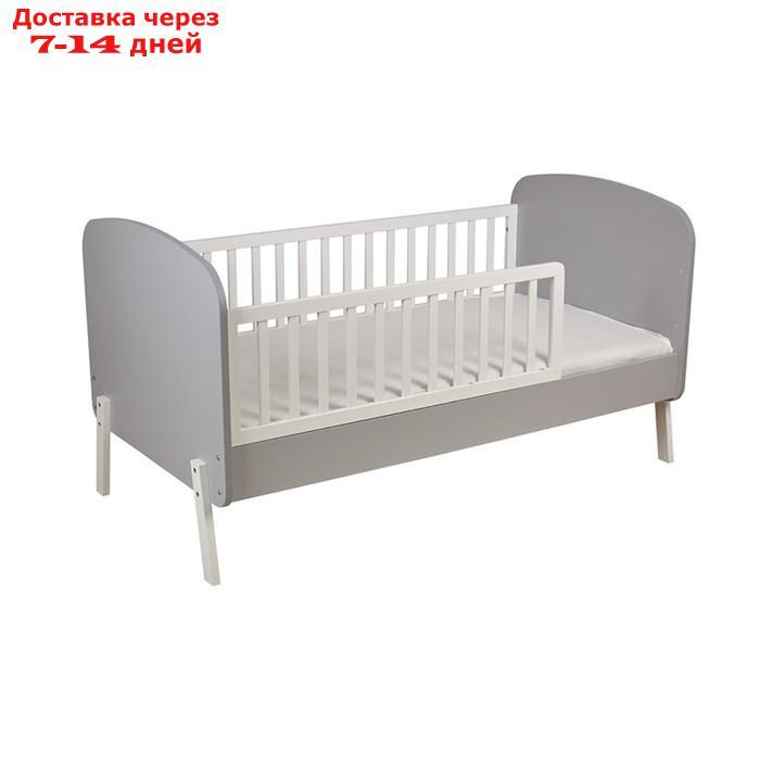 Кровать детская Polini kids Mirum 2000, c ящиком, цвет серый-белый - фото 1 - id-p227011555