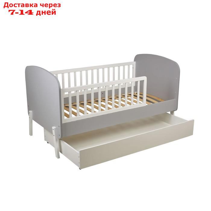 Кровать детская Polini kids Mirum 2000, c ящиком, цвет серый-белый - фото 3 - id-p227011555