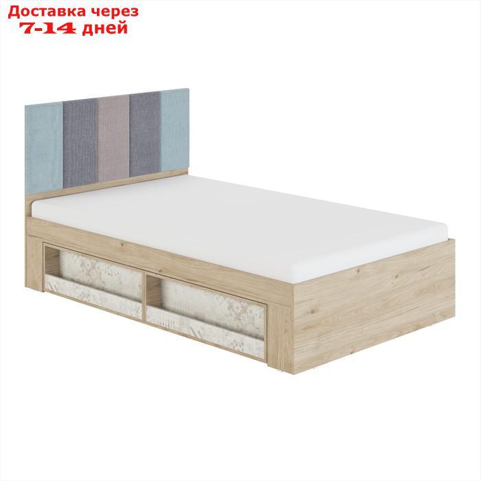 Кровать с мягким элементом "Алиса №2.1", 1200×2000 мм, цвет гикори джексон/спринт - фото 1 - id-p227045661