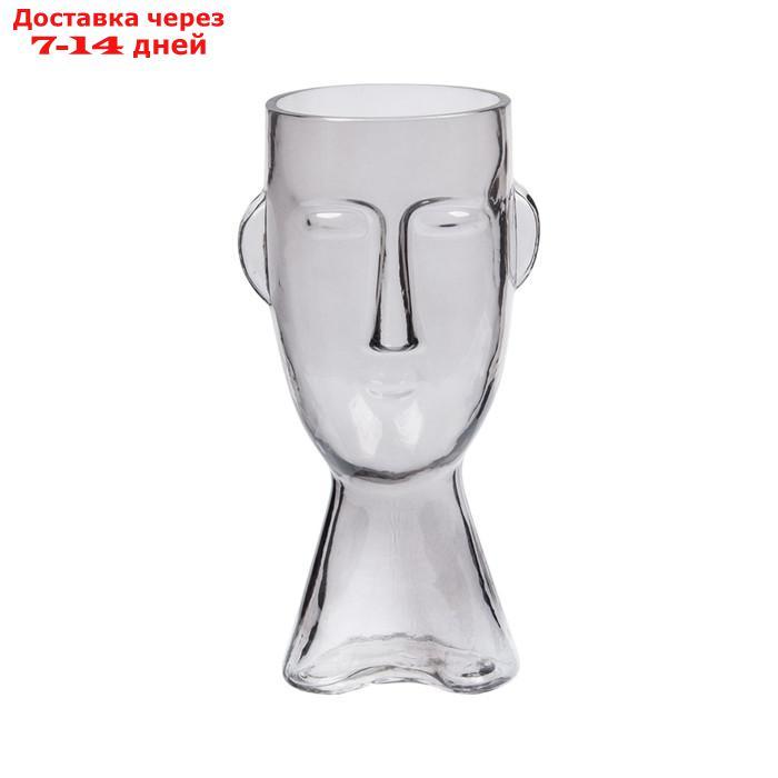 Стеклянная ваза "Фейс", 12×11×23,5 см, цвет прозрачный - фото 1 - id-p227048991