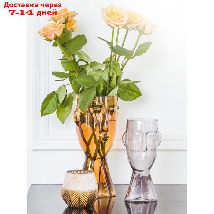 Стеклянная ваза "Фейс", 12×11×23,5 см, цвет прозрачный - фото 6 - id-p227048991