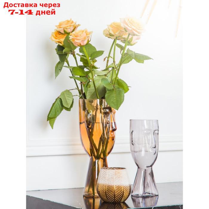 Стеклянная ваза "Фейс", 12×11×23,5 см, цвет прозрачный - фото 7 - id-p227048991