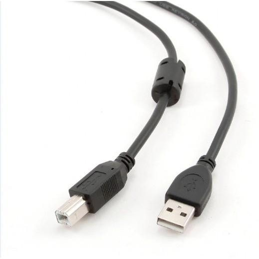 Bion Кабель интерфейсный USB 2.0 AM/BM, позолоченные контакты, ферритовые кольца, 1.8м, черный - фото 1 - id-p227285091