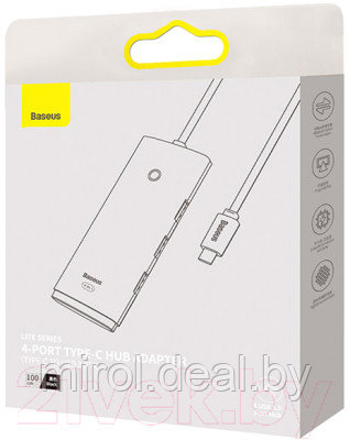 USB-хаб Baseus Lite Series 4-Port Type-C HUB Adapter / WKQX030401 - фото 3 - id-p227286849
