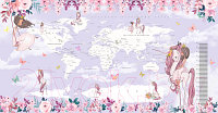 Фотообои листовые Citydecor Princess Карта мира с ростомером 19