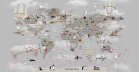 Фотообои листовые Citydecor Карта мира на английском 1
