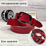 Ремень женский 3см кожаный красный, фото 8
