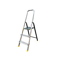 Лестница-стремянка Алюмет АМS7803 (40*20, усиленная, 3-х ступ., алюминий/сталь)