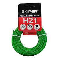 Леска SKIPER H21 (ф 3.0 мм х 15 м кручен. сеч., зелен., в уп. 40 шт.)