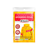 Дождевик-плащ желтый Komfi (материал EVA, капюшон, на кнопках 6шт, 75x120см, 110мк)