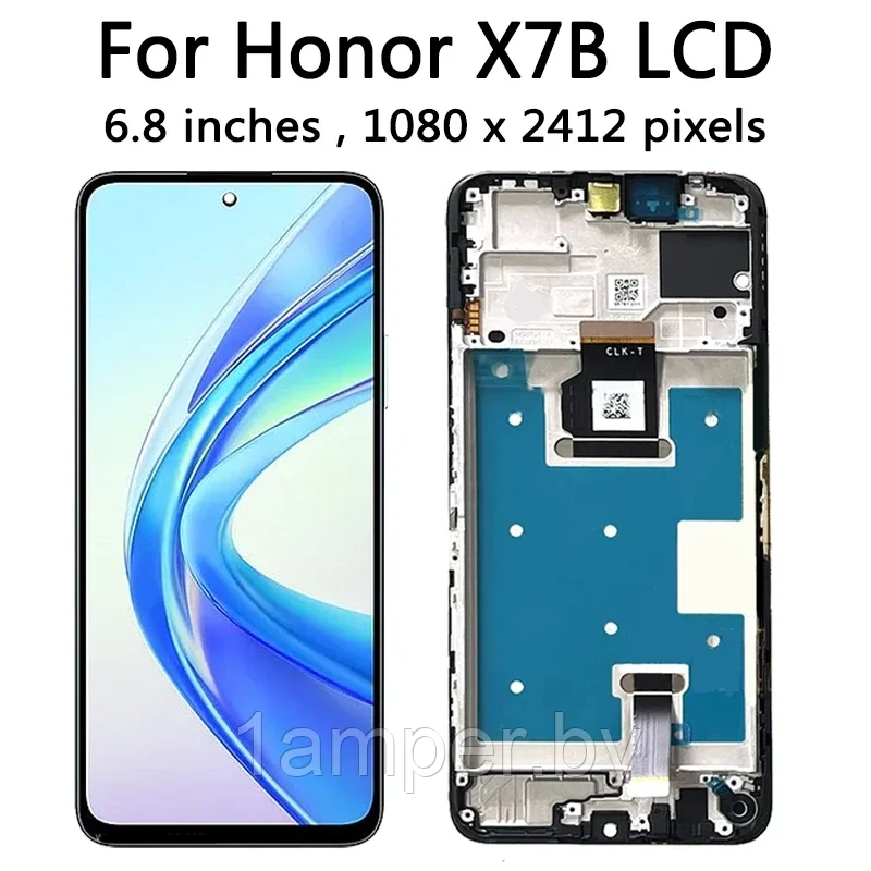 Дисплей Original для HONOR X7B В сборе с тачскрином. С рамкой. Черный